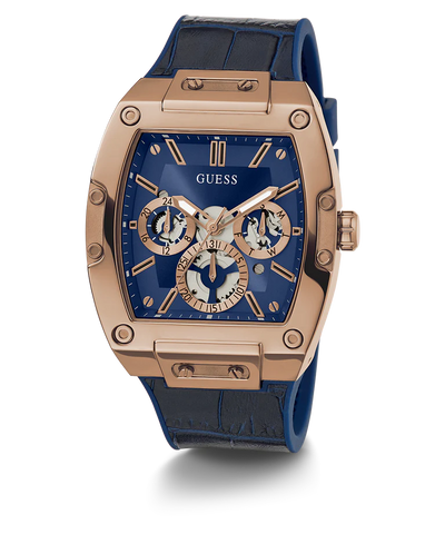 Guess - Mens Blue Gold Tone Multi-function Watch - Gold & Blue