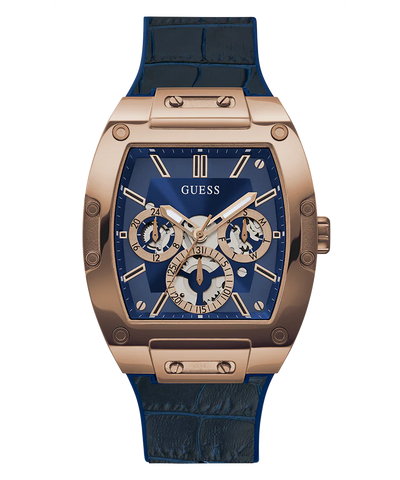 Guess - Mens Blue Gold Tone Multi-function Watch - Gold & Blue