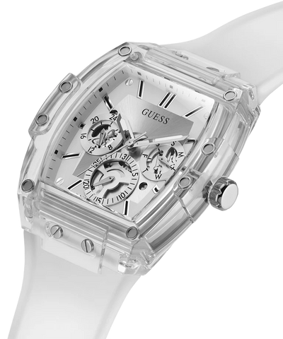 Guess - Mens Clear Multi-function Watch - White