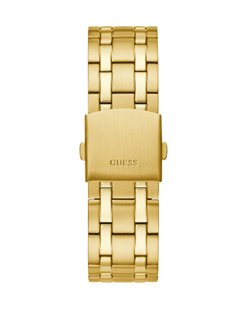 Guess - Mens Gold Case Black Multi-Function Dial Gold Steel Bracelet Watch