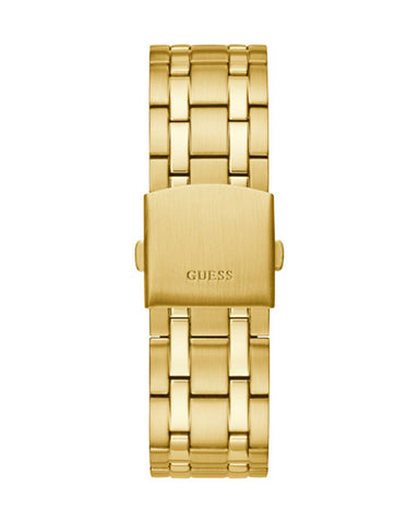 Guess - Mens Gold Case Black Multi-Function Dial Gold Steel Bracelet Watch