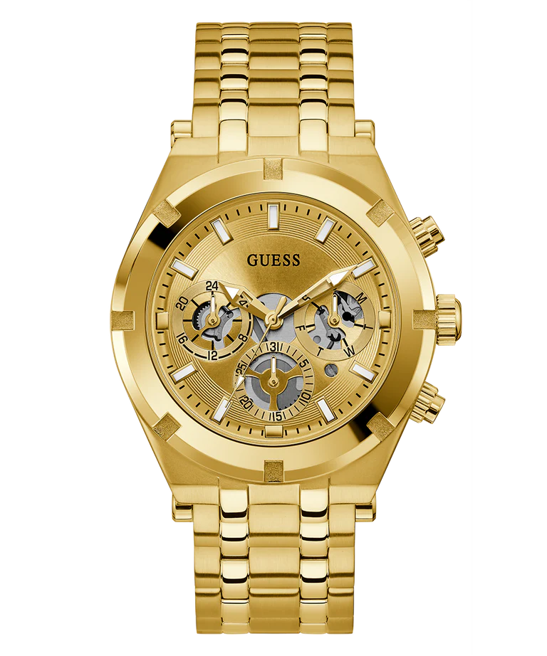 Guess - Mens Gold Tone Multi-function Watch - Gold