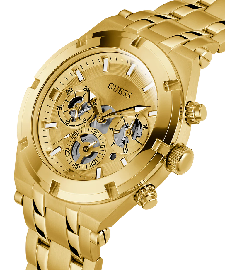 Guess - Mens Gold Tone Multi-function Watch - Gold