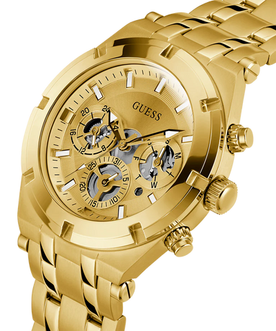 Guess - Mens Gold Tone Multi-function Watch - Gold