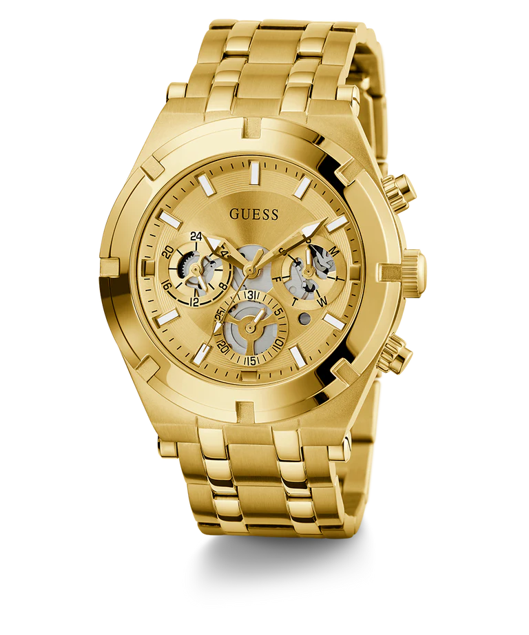 Guess - Mens Gold Tone Multi-function Watch - Gold