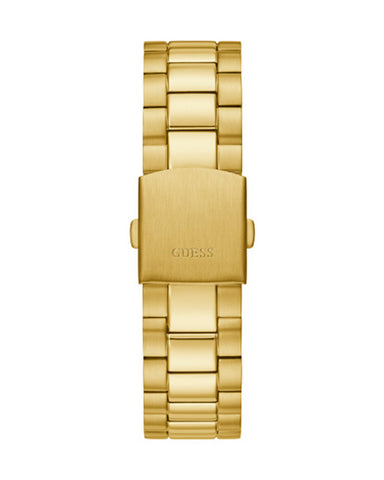Guess Mens Gold Case Champagne Day/Date Dial Gold Steel Bracelet Watch