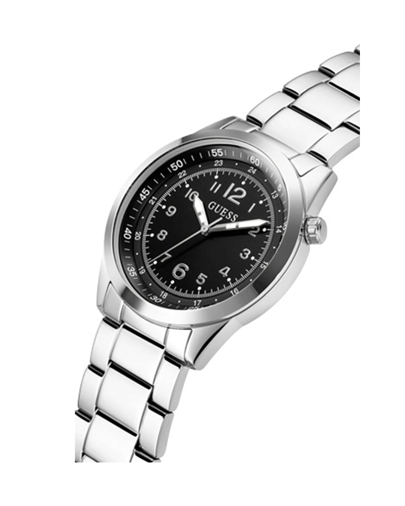 Guess Mens Watch – GW0493G1 - Black Dial Silver Stainless Steel Bracelet Watch