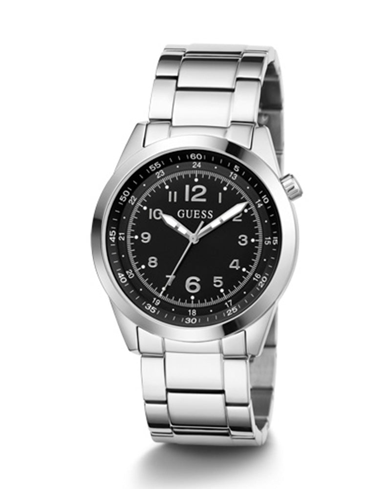 Guess Mens Watch – GW0493G1 - Black Dial Silver Stainless Steel Bracelet Watch