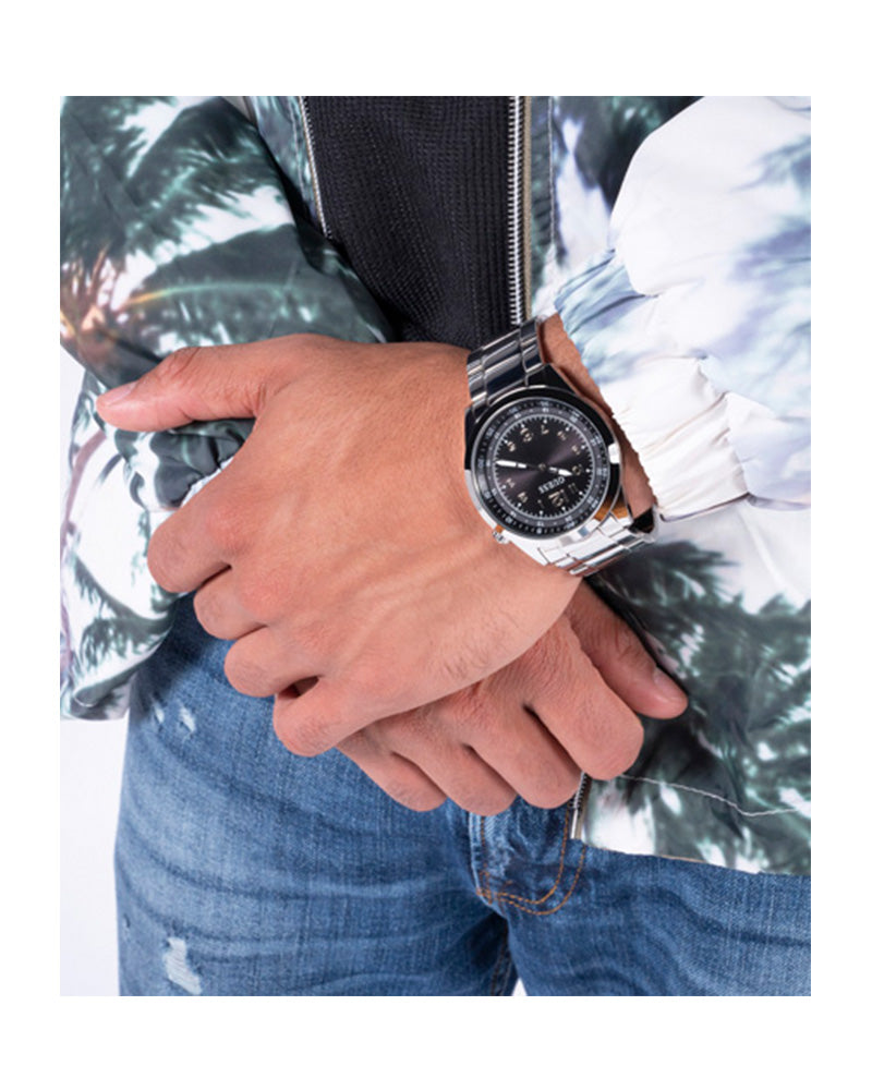 Guess Mens Watch – GW0493G1 - Black Dial Silver Stainless Steel Bracelet Watch