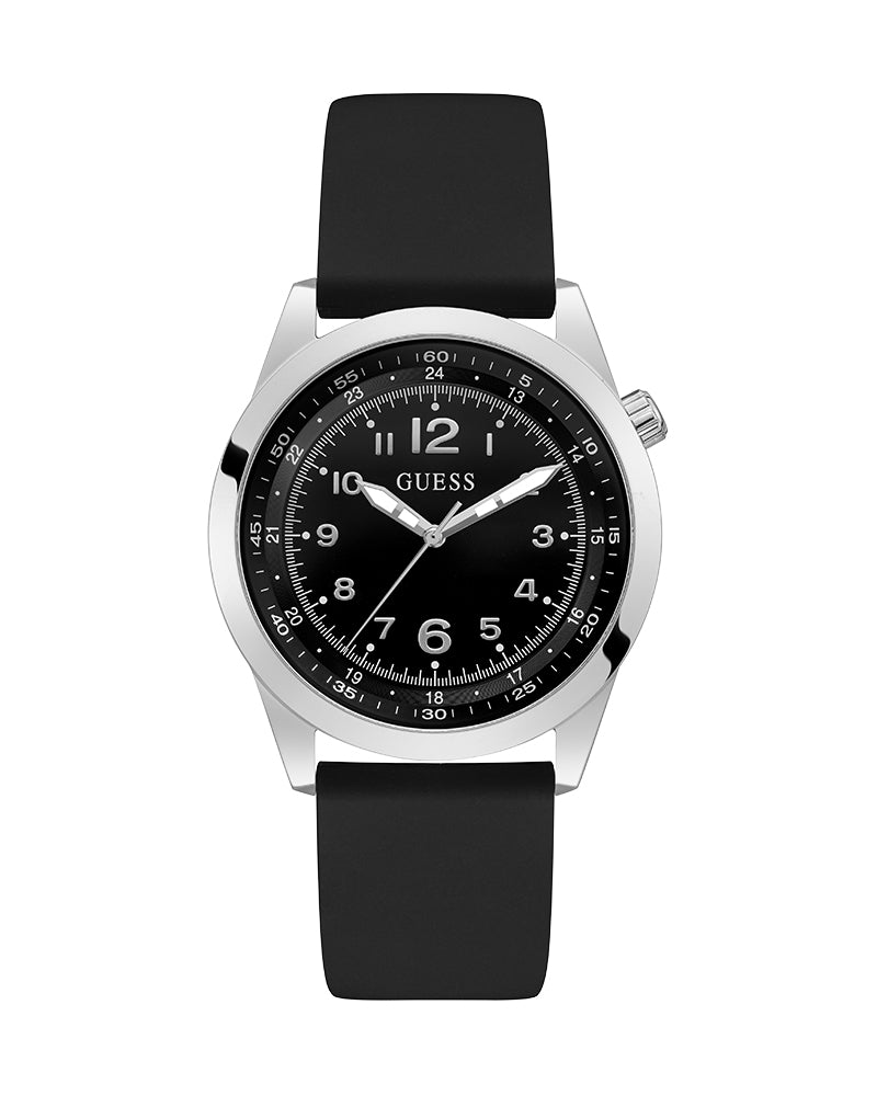 Guess Mens Watch – GW0494G1 - Black Dial Black Silicone Band Watch