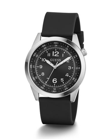 Guess Mens Watch – GW0494G1 - Black Dial Black Silicone Band Watch