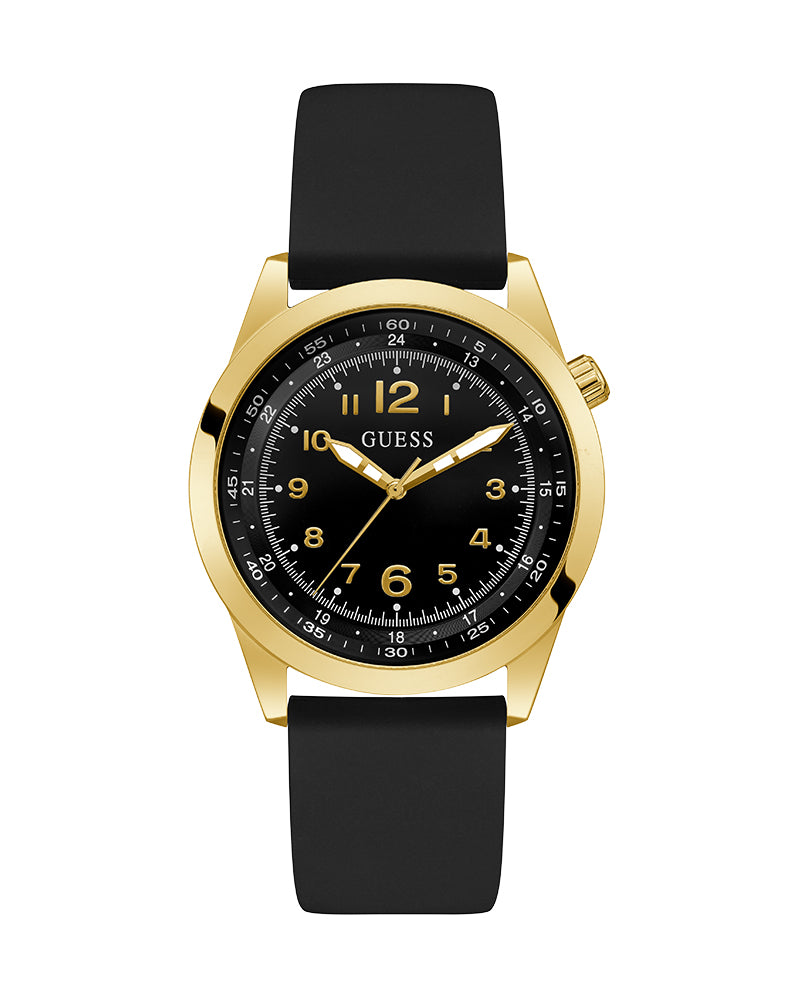 Guess Mens Watch – GW0494G2 - Black Dial Black Silicone Band Watch