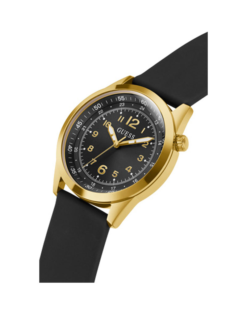 Guess Mens Watch – GW0494G2 - Black Dial Black Silicone Band Watch