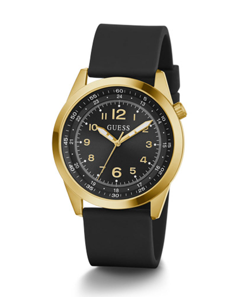 Guess Mens Watch – GW0494G2 - Black Dial Black Silicone Band Watch