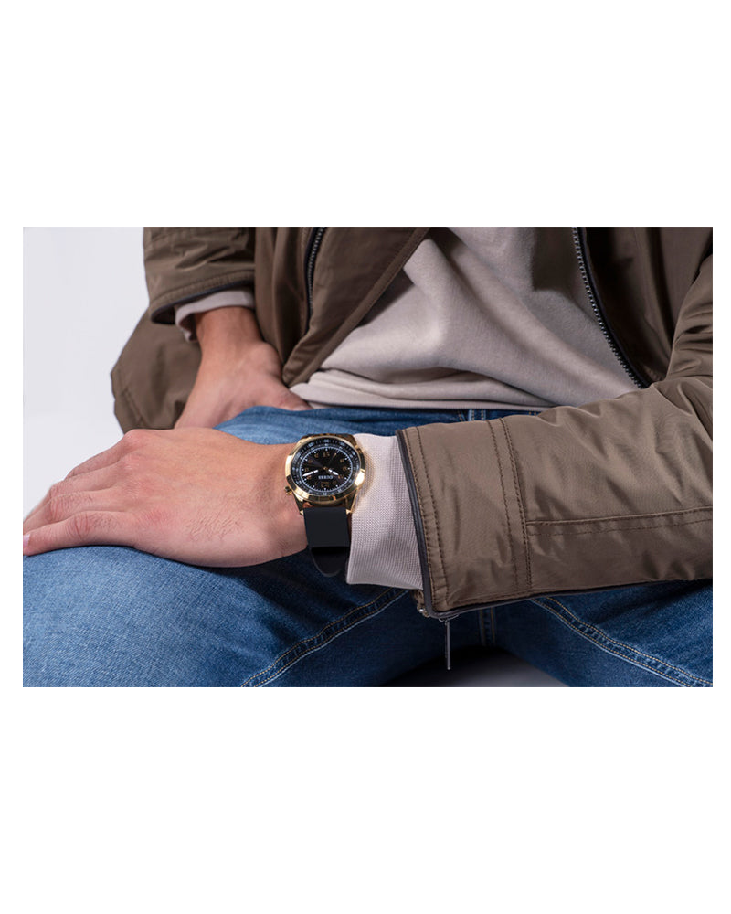 Guess Mens Watch – GW0494G2 - Black Dial Black Silicone Band Watch