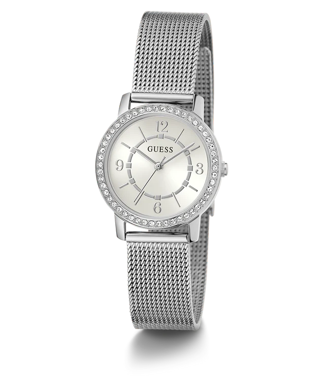 GUESS Ladies Silver Tone Analog Watch