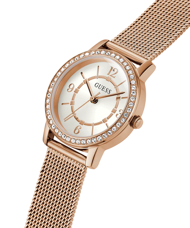 GUESS Ladies Rose Gold Tone Analog Watch
