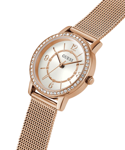 GUESS Ladies Rose Gold Tone Analog Watch