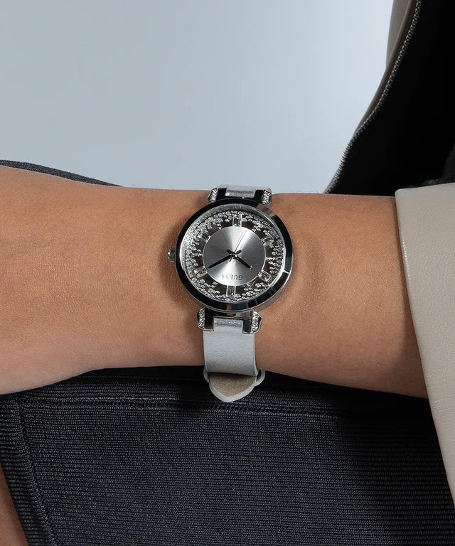 GUESS Ladies Silver Tone Analog Watch