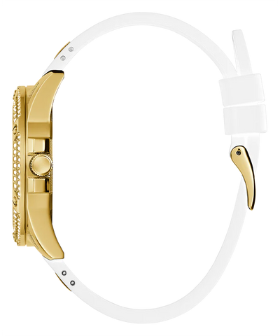 GUESS Ladies White Gold Tone Multi-function Watch