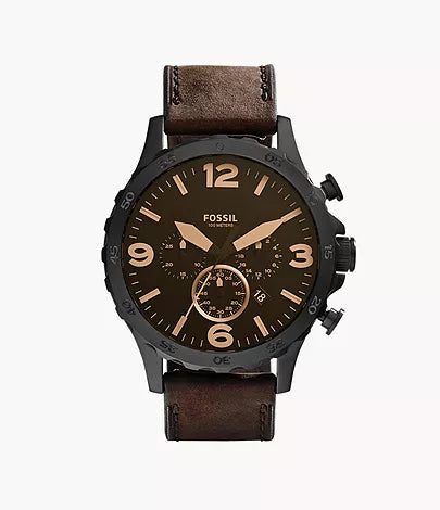 Fossil - Nate Chronograph Brown Leather Watch
