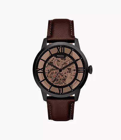 Fossil - Townsman Automatic Dark Brown Leather Watch