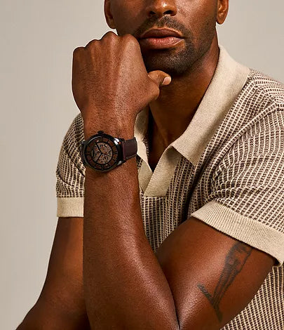 Fossil - Townsman Automatic Dark Brown Leather Watch
