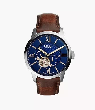 Fossil - Townsman Automatic Brown Leather Watch