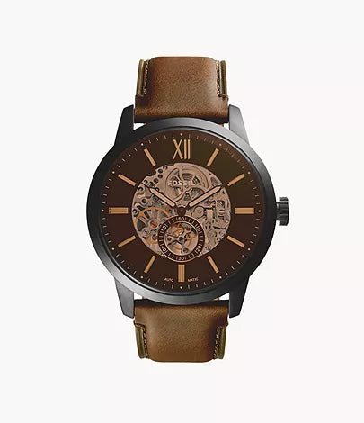 Fossil - Townsman 48mm Automatic Brown Leather Watch