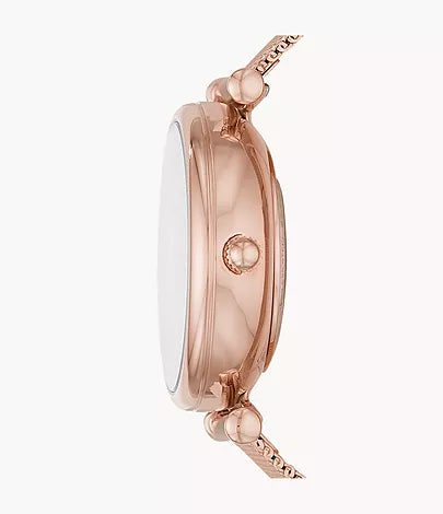 Fossil - Carlie Automatic Rose Gold-Tone Stainless Steel Mesh Watch