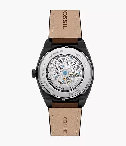 Fossil - Everett Automatic Dark Brown LiteHide™ Leather Watch