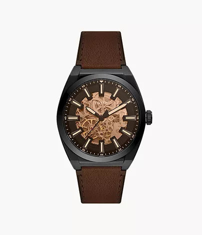 Fossil - Everett Automatic Dark Brown LiteHide™ Leather Watch