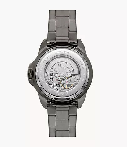 Fossil - Bronson Automatic Smoke Stainless Steel Watch