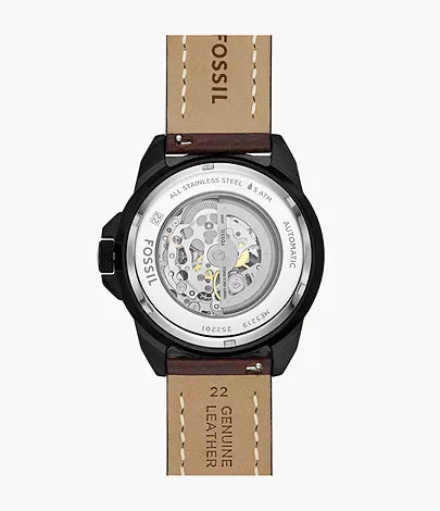 Fossil - Bronson Automatic Brown LiteHide™ Leather Watch