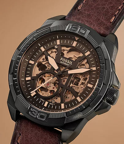 Fossil - Bronson Automatic Brown LiteHide™ Leather Watch