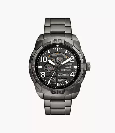Fossil - Bronson Automatic Smoke Stainless Steel Watch