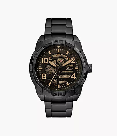 Fossil - Bronson Automatic Black Stainless Steel Watch