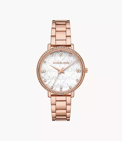 Michael Kors Pyper Three-Hand Rose Gold-Tone Alloy Watch