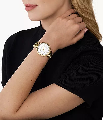 Michael Kors Pyper Three-Hand Gold-Tone Alloy Watch