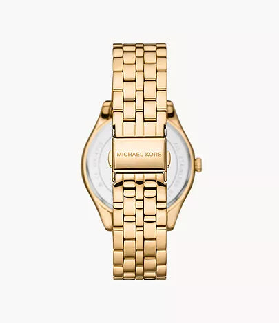 Michael Kors Harlowe Three-Hand Gold-Tone Stainless Steel Watch