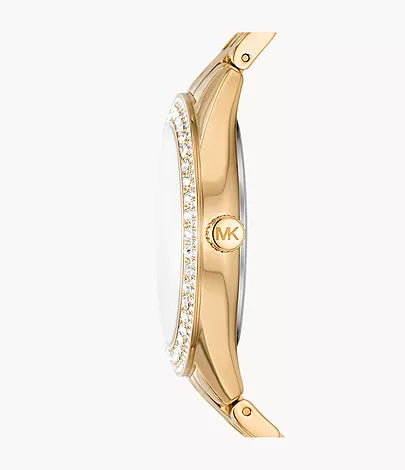 Michael Kors Harlowe Three-Hand Gold-Tone Stainless Steel Watch