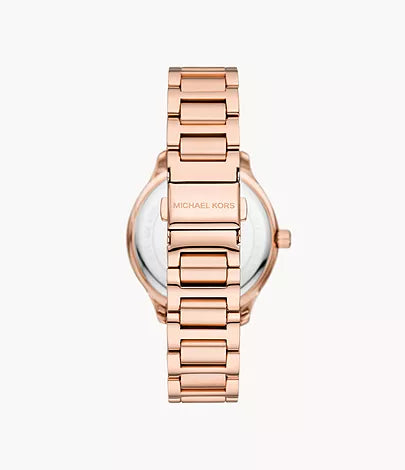 Michael Kors Sage Three-Hand Rose Gold-Tone Stainless Steel Watch