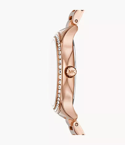 Michael Kors Sage Three-Hand Rose Gold-Tone Stainless Steel Watch