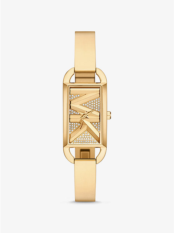 Michael Kors Mini Empire Pave Gold-Tone Bangle Watch