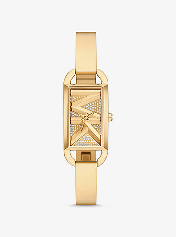 Michael Kors Mini Empire Pave Gold-Tone Bangle Watch