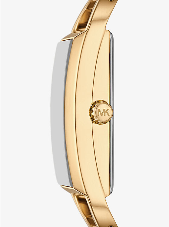 Michael Kors Mini Empire Pave Gold-Tone Bangle Watch