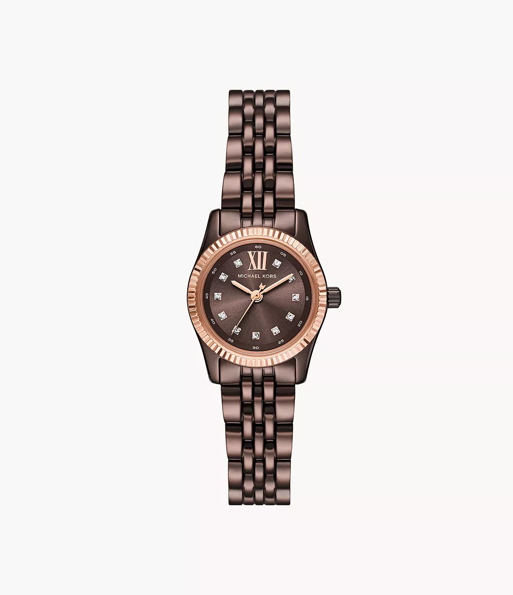 Michael Kors Lexington Three-Hand Chocolate Stainless Steel Watch