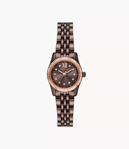 Michael Kors Lexington Three-Hand Chocolate Stainless Steel Watch