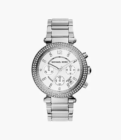 Michael Kors Silver-Tone Glitz Parker Watch