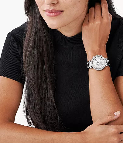 Michael Kors Silver-Tone Glitz Parker Watch